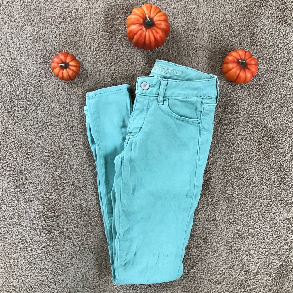 American Eagle Teal Super Stretch Jeggings